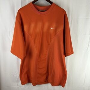 Vintage Nike Athletic T Shirt Mens XL Orange‎ Mesh Sides Breathable